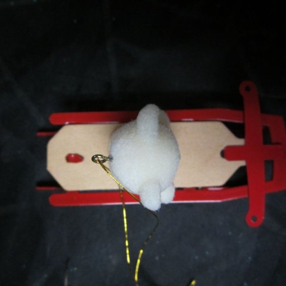 VINTAGE 80'S AVON TEDDY BEAR ORNAMENT COLLECTIBLE, TEDDY ON SLED W/ORIGINAL BOX - Picture 7 of 8